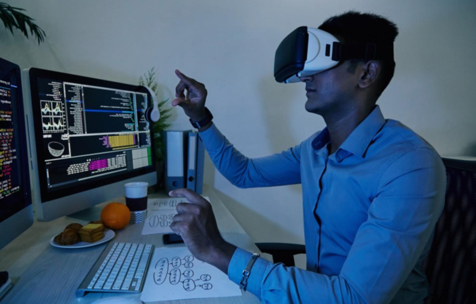 AR Interface Design Prozess auf Tablet